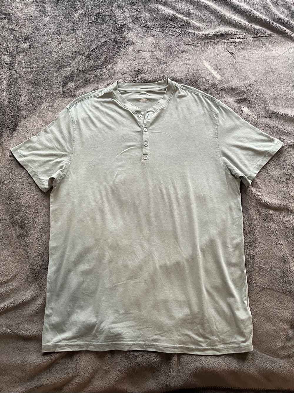 William Rast henley three-button placket short sleeve shirt Sage Mens Large